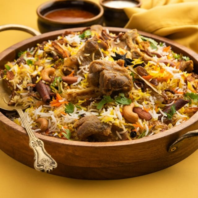 Hyderabadi Mutton Dum Biryani.